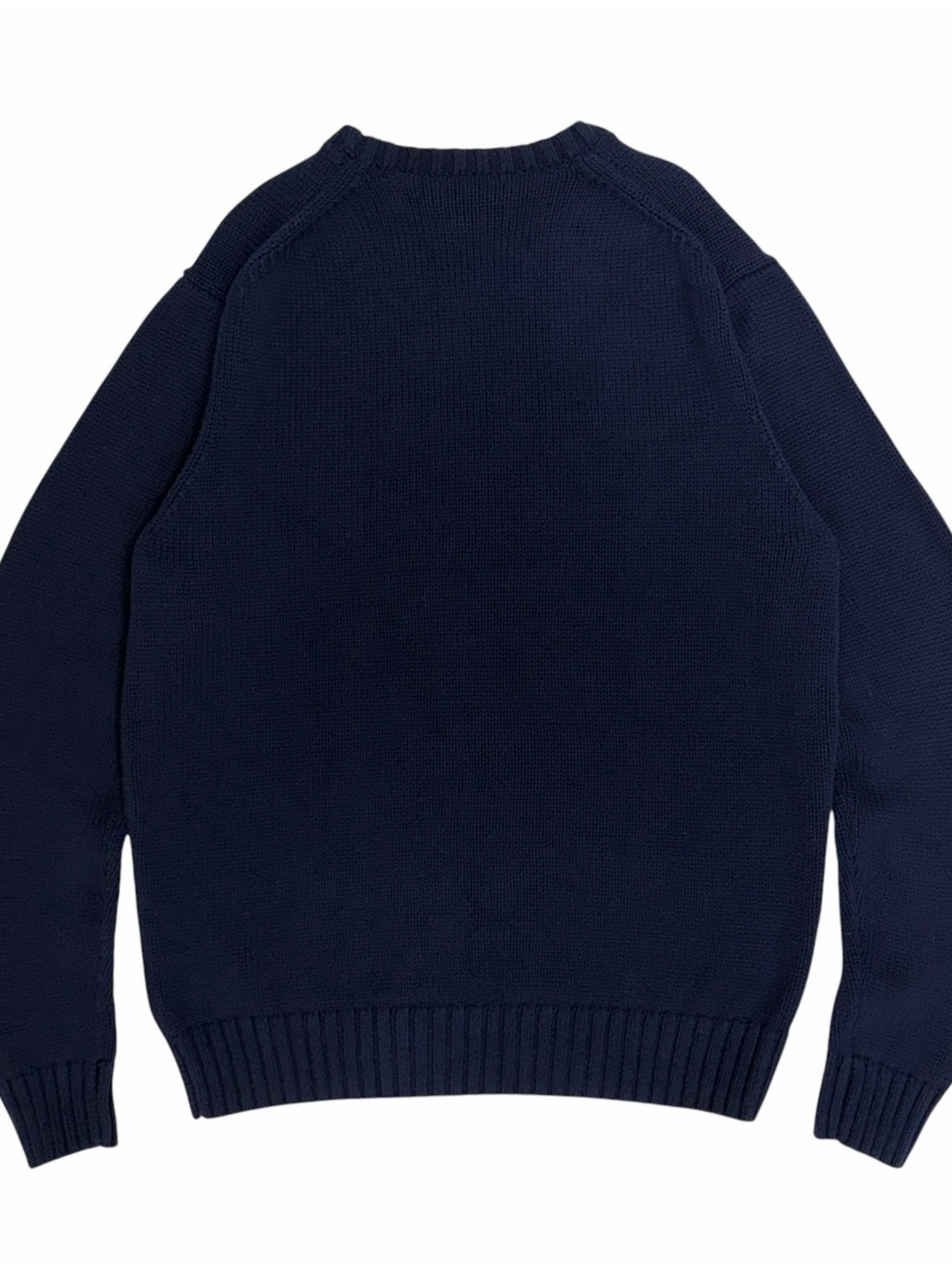 Polo Ralph Lauren Sweater Men Small Blue Applique Logo Cotton Crew Knit Spellout - Picture 3 of 9